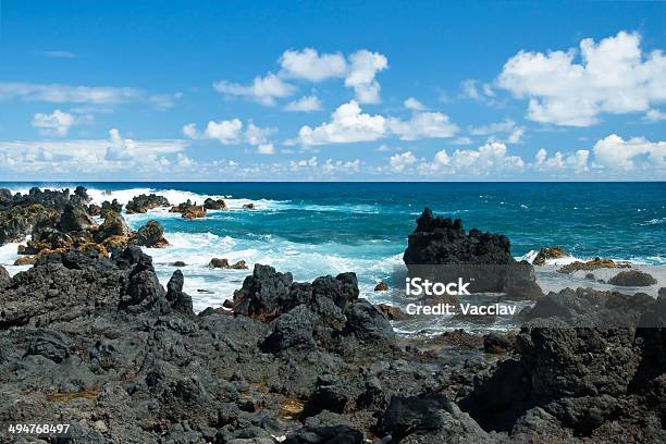 Wulkan Kamienie Na Plaży W Hana Maui Na Hawajach - zdjęcia stockowe i więcej obrazów Bez ludzi - Bez ludzi, Fotografika, Hana - Maui