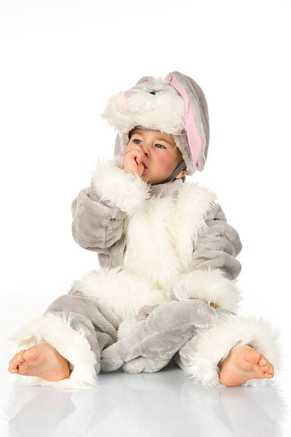 istock Cute baby wearing bunny costume 494768641