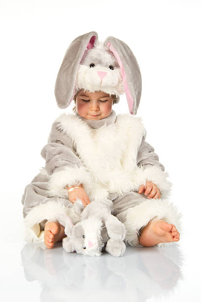 istock Cute baby wearing bunny costume 494768643