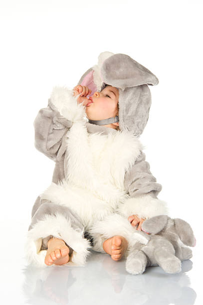 istock Cute baby wearing bunny costume 494768651