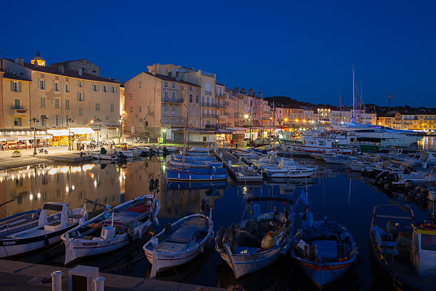 Saint Tropez Harbor, France stock photo