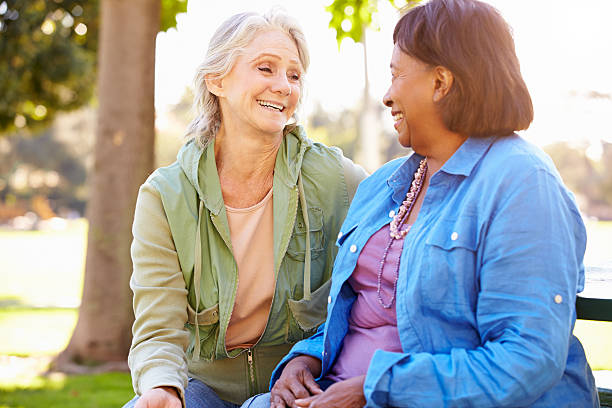 istock Two Senior Women Talking Outdoors Together 494779997