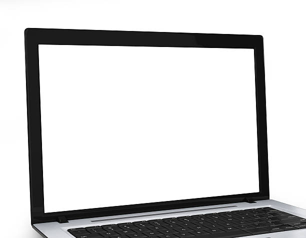 istock Laptop with blank white screen. Isolated on white background 494780337