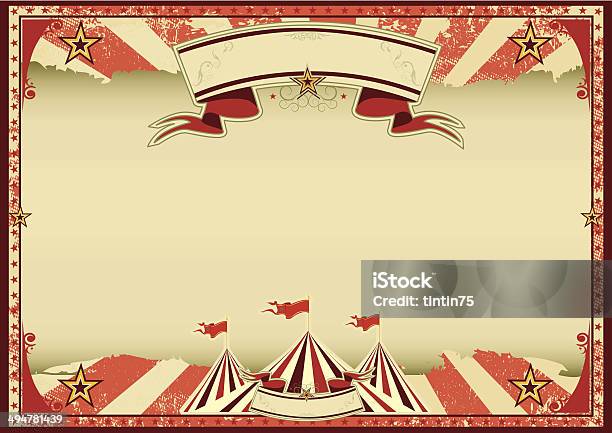 Red Circus Retro Stock Illustration - Download Image Now - Circus Tent, Circus, Traveling Carnival