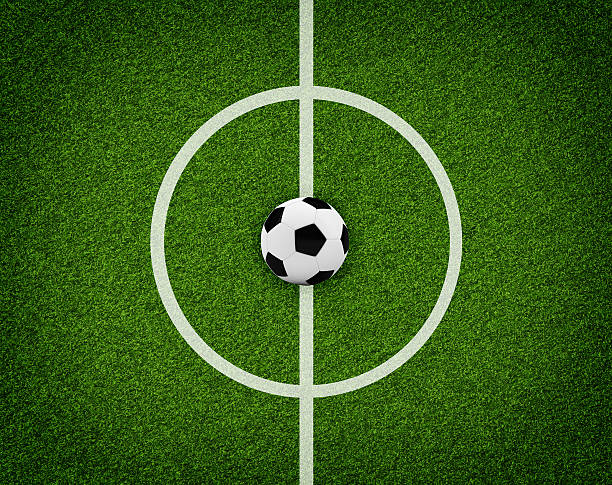 istock Empty football field with markup 494782121