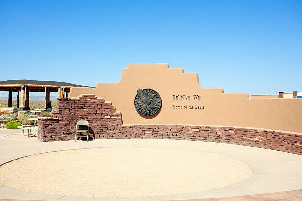 Grand Canyon, Arizona, USA - July 18, 2008: Entrance sign to the Grand Canyon West tourist destination operated by a Hualapai tribal corporation called Sa’ Nyu Wa Inc on the West Rim of the Grand Canyon, Arizona. This area of the canyon is commonly known as Eagle Point.