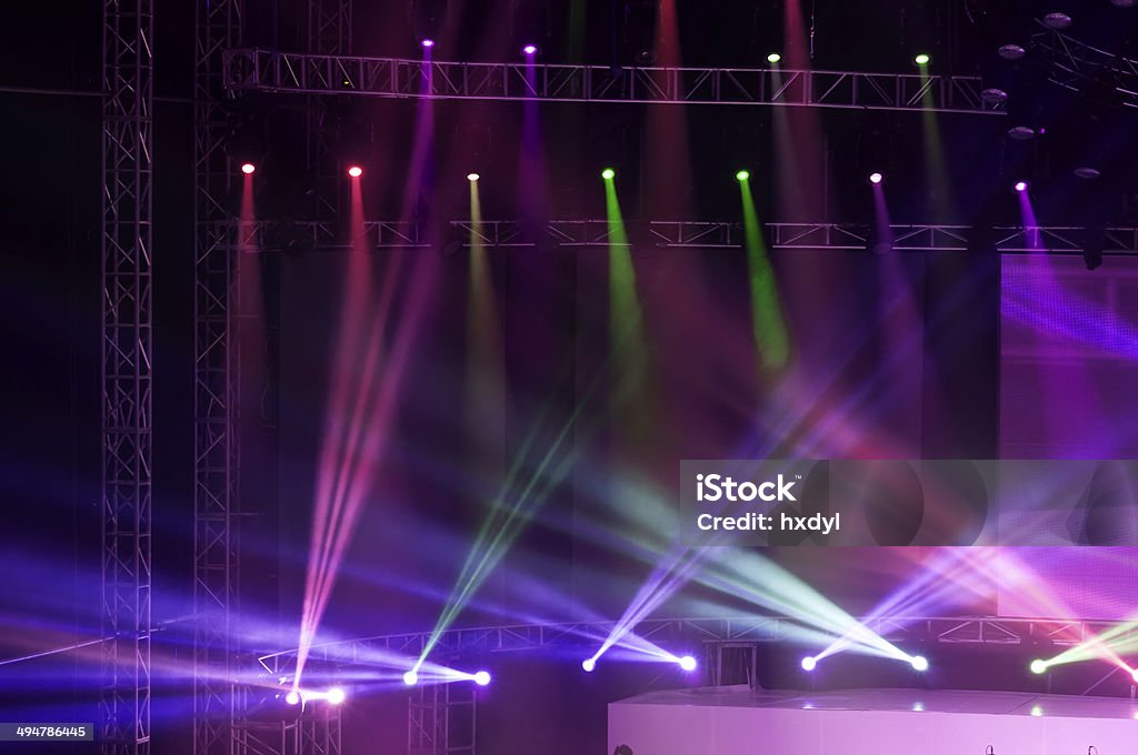 Vector Stage Spotlight with Laser rays Arts Culture and Entertainment Stock Photo