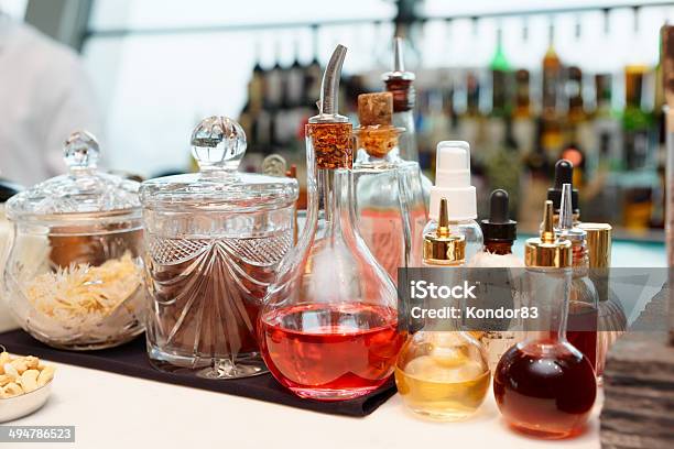 Infusions And Spices On Bar Counter Stock Photo - Download Image Now - Alcohol - Drink, Arts Culture and Entertainment, Bar - Drink Establishment