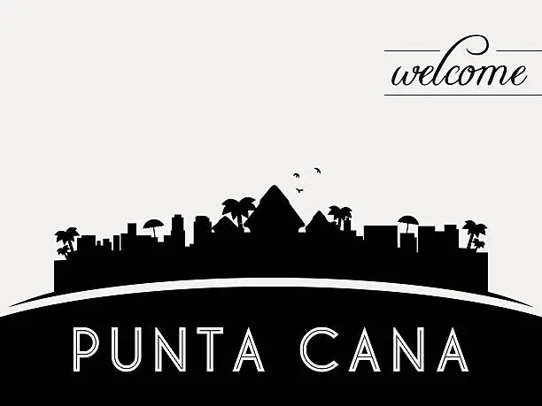 Vector illustration of Punta Cana skyline silhouette black vector design