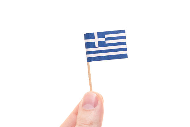 istock Hand holding greek flag. All on white background 494788572
