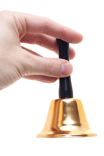 istock Hand ringing the bell. All on white background 494788698