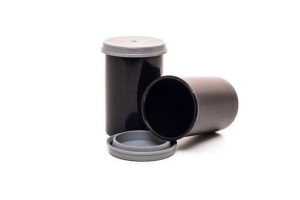 Standard film canister. All on white background