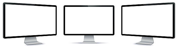 ilustrações, clipart, desenhos animados e ícones de pc monitor ilustração vetorial. - white background electronics industry nobody electrical equipment