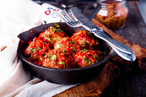 istock Delicious meatballs made from ground beef in a spicy tomato 494790410