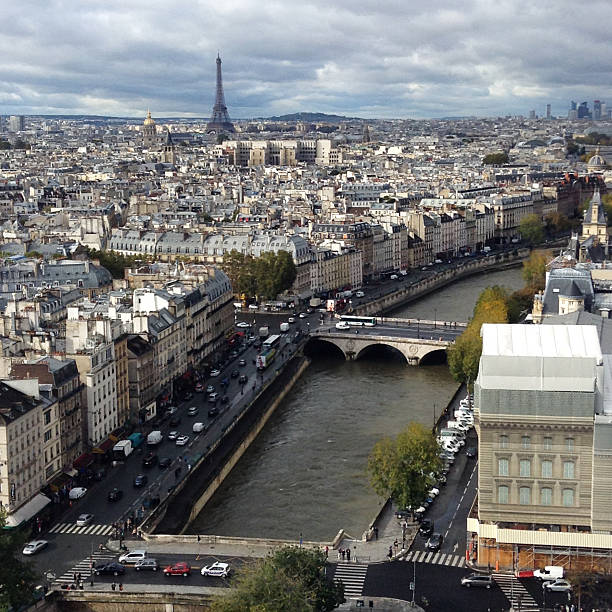 istock Aerial View of Paris with Eiffel Tower 494791200