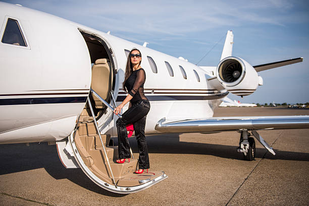 istock Woman entering the private aeroplane 494791606
