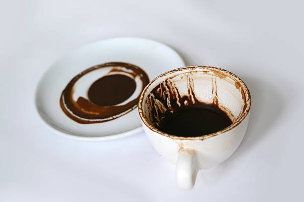 istock Dirty Coffee Dish And Cup Isolated On White Background 494792980