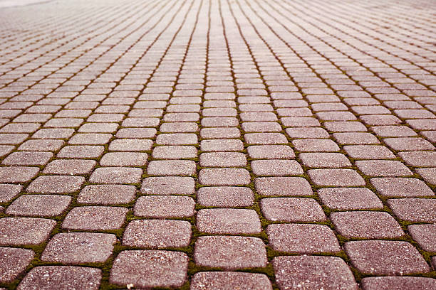 istock Close-Up Red Stones In A Row Pedestrian Walkway 494793788