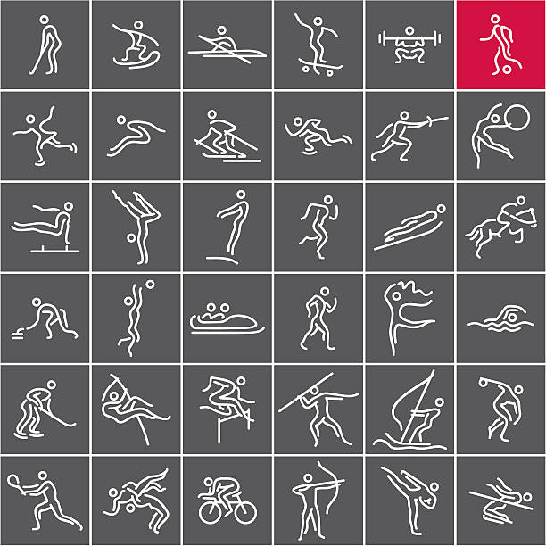 dyscypliny olimpijskie - konkurencja lekkoatletyczna stock illustrations