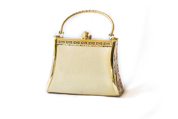 istock Golden clutch, closeup, on a white background 494808989