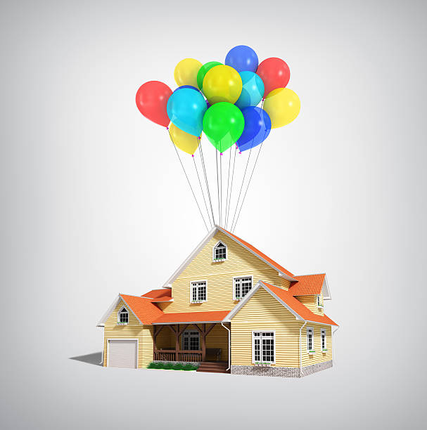 istock house and balloons on a white background 494809135