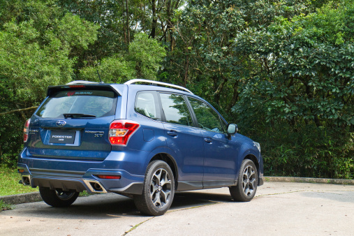 Hong Kong, China - May 12, 2014 : Subaru Forester 2014 Option Engine Room on May 12 2014 in Hong Kong.