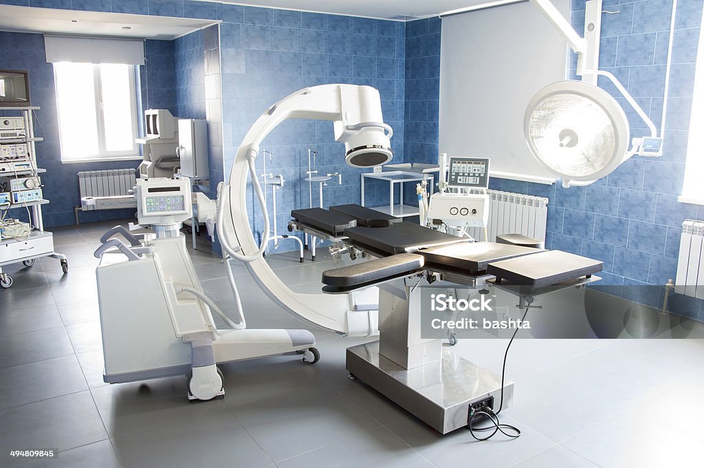 operating operating room with X-ray medical scan. Medical Equipment Stock Photo
