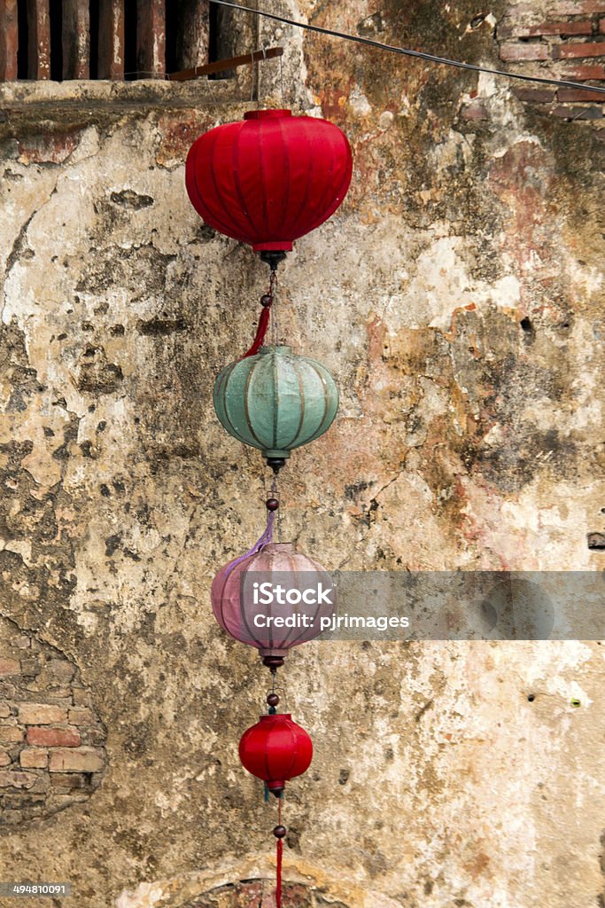 Lanterns Hoi An Vietnam Lanterns hanging from an old building in the town of Hoi An Vietnam Architecture Stock Photo