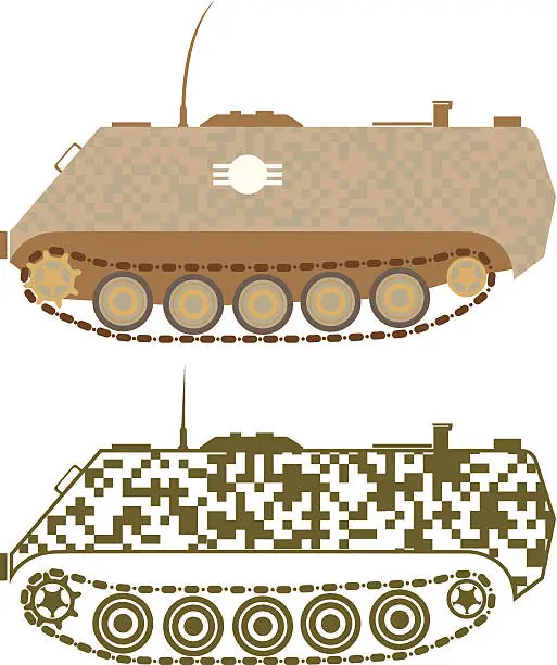 Vector illustration of Personnel Carrier Military Vector