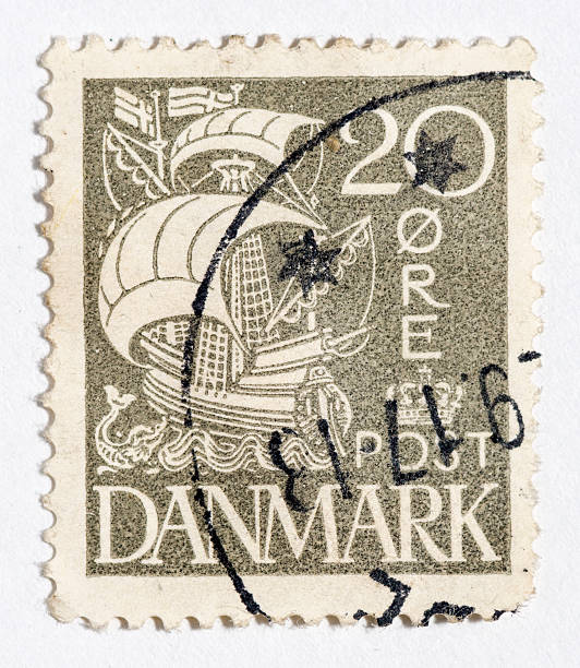 istock Vintage antique old postage stamp from Denmark 494811685