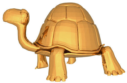 3d illustration of a turtle in a breath of freedom