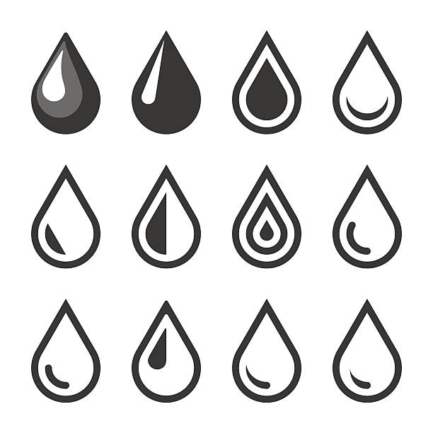 ilustraciones, imágenes clip art, dibujos animados e iconos de stock de aceite o emblema agua gota. plantilla de logotipo. icono de conjunto. vector de - drop set water vector