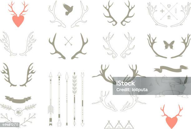 Illustrazione Vettoriale Di Ramificazioneicone A Tema - Immagini vettoriali stock e altre immagini di Cervo - Cervide