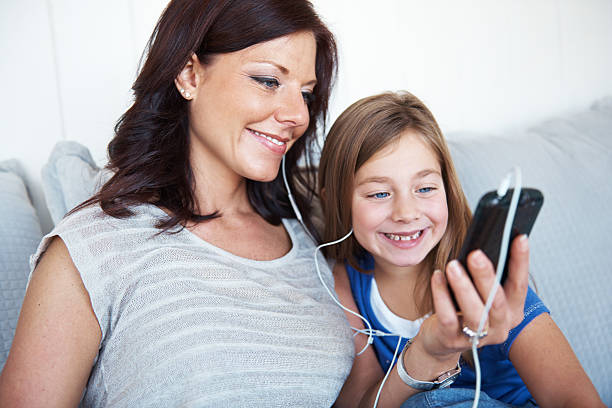 Listening to some tunes with mom