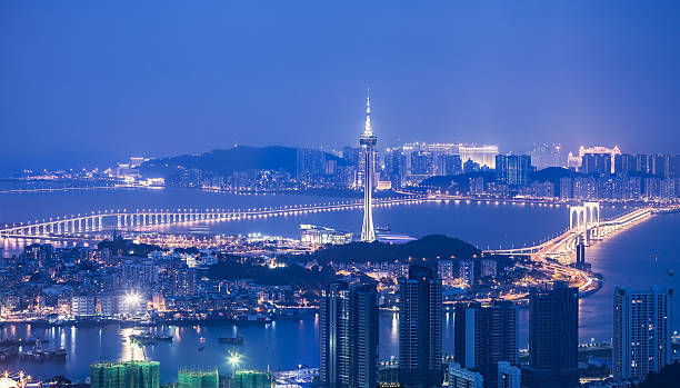 Macao TV Tower Night Macao TV Tower night. macao photos stock pictures, royalty-free photos & images