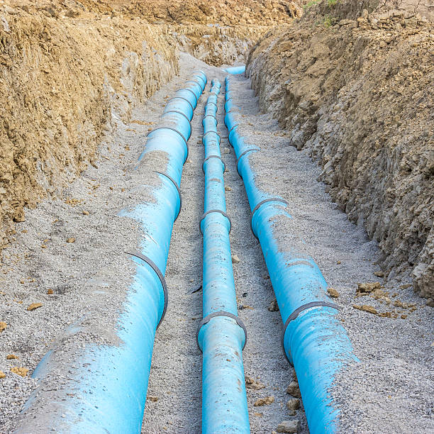 istock Main water pipe in the tap ditch 494814959