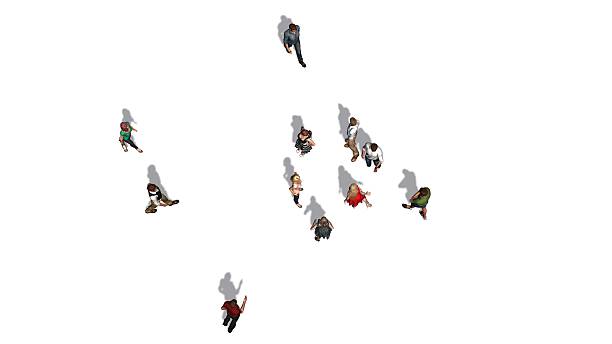 istock crowd of people in top-view isolated on white background 494828640