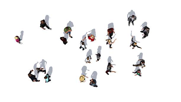 istock crowd of people in top-view isolated on white background 494828846