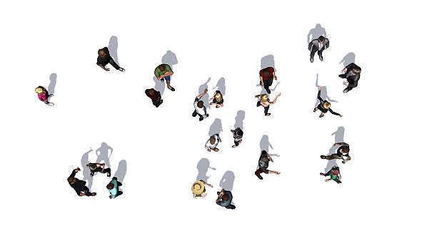 istock crowd of people in top-view isolated on white background 494829240