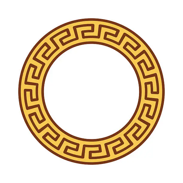 Vector illustration of Greek national antique round pattern, vector.