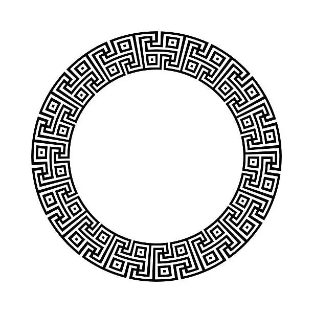 Vector illustration of Greek national antique round pattern, vector.