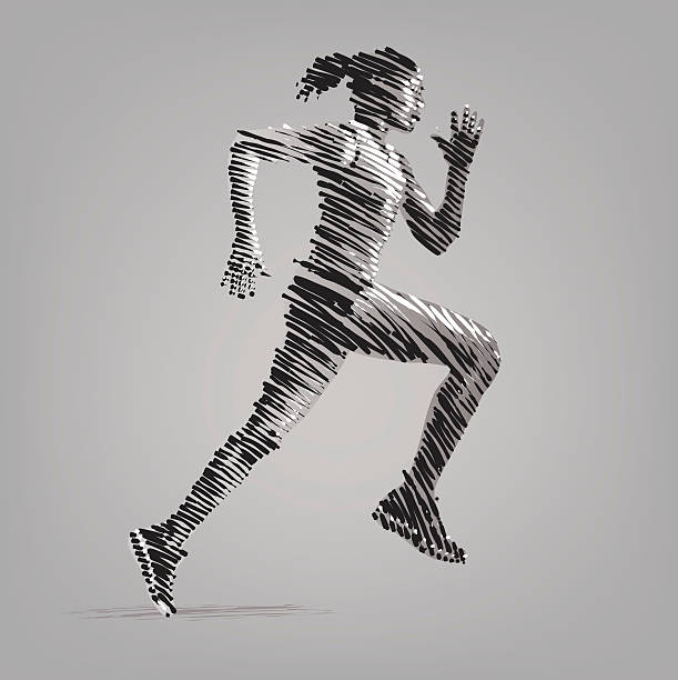 istock Running woman. Vector artwork in the style of ink drawing. 494830552