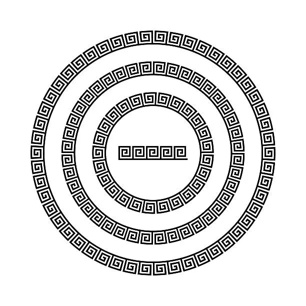 Vector illustration of Greek national antique round pattern, vector.