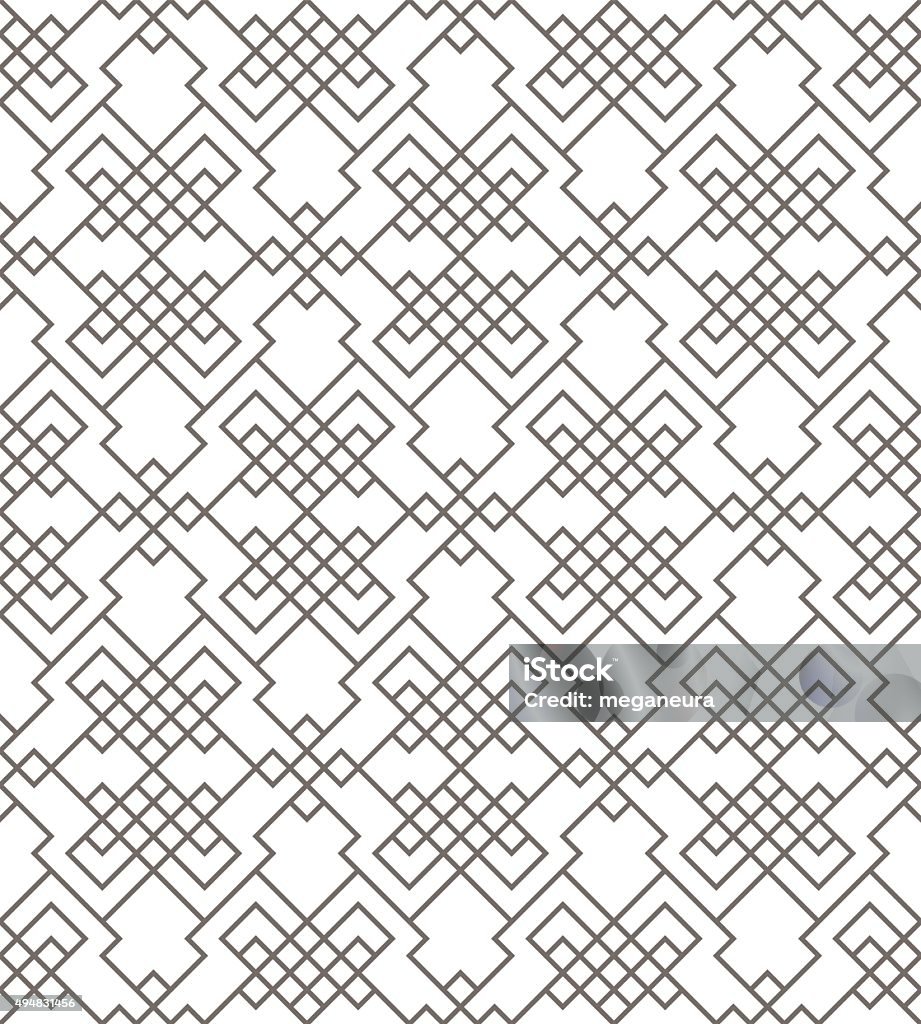 Geometric abstract seamless pattern. Linear motif background. Monochrome decoration design 1960-1969 stock vector