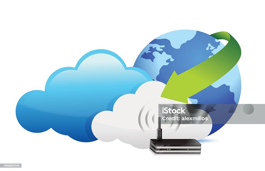 Cloud Router Inmage Globe Router Cloud Computing Moving Concept Stock Illustration ...