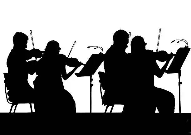 Photo of silhouettes of musicians