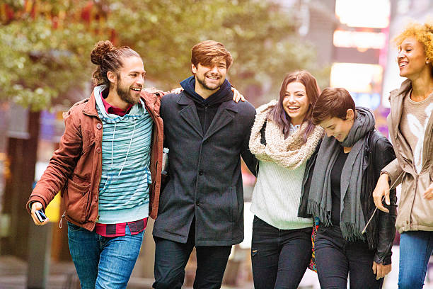 istock Five friends having fun during Autumn Manhattan visit 494833754