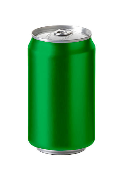Green aluminum cans with blank copy space