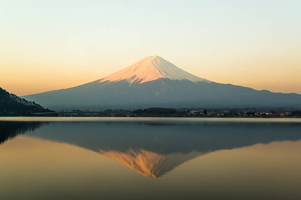 istock inverted image of Mt  Fuji, View from lake Kawaguchi 494837211