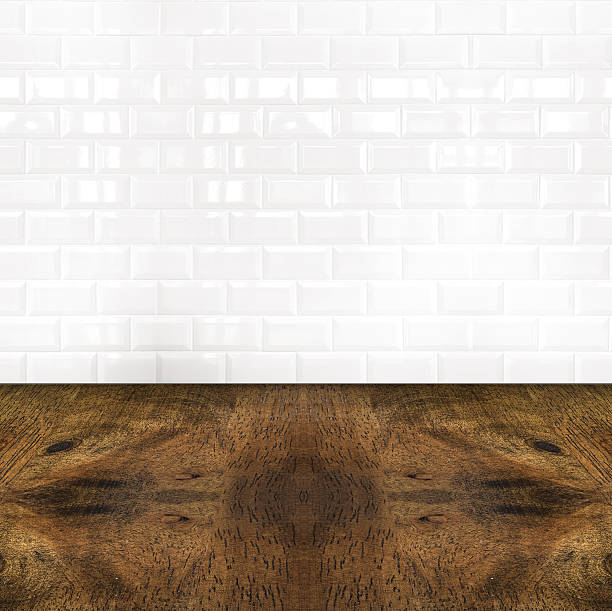 istock Room perspective,white ceramic tile wall and hard wood ground 494838663